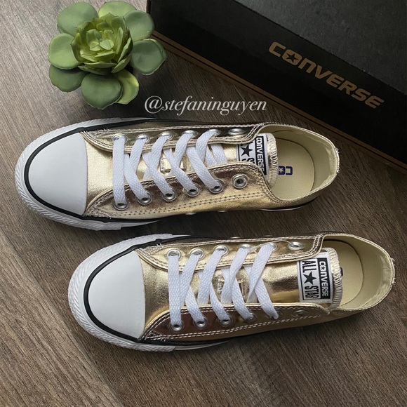 🆕 Converse Metallic Gold CTAS Sneakers - Picture 2 of 7
